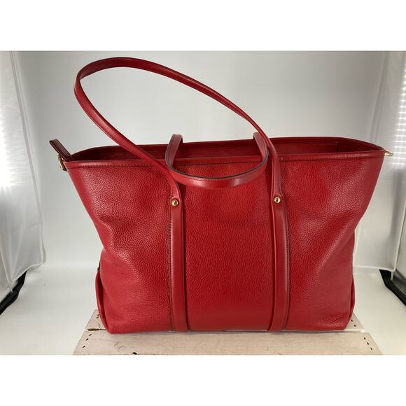 MICHAEL KORS, RED PEBBLED LEATHER XL EVERYDAY SHOULDER BAG - Picture 4 of 16